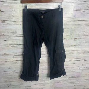 Theory Potter Cargo Pants‎  black size 2 cropped linen